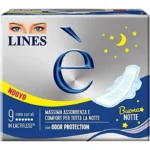 Lines è Lactifless Notte con Ali 9 Assorbenti – Ipoallergenico per Flussi Intensi